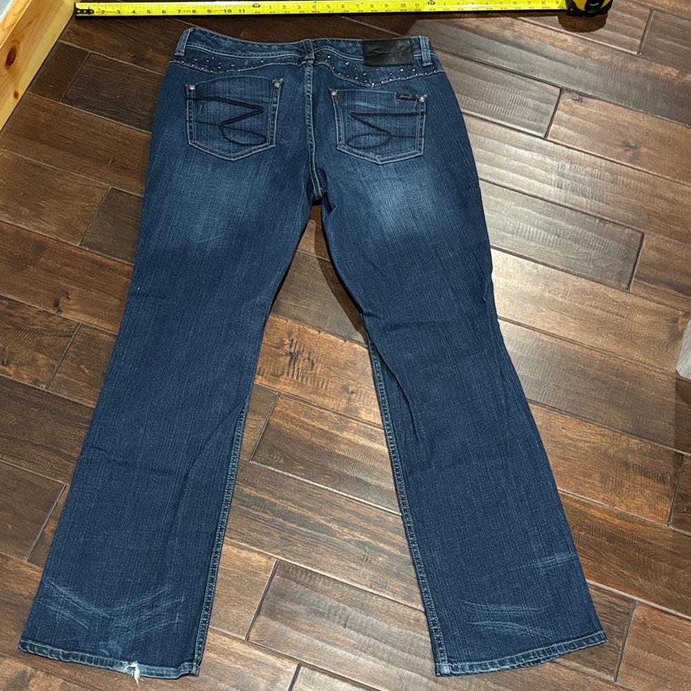 🫶🏼embellished Seven7 Women's Straight Leg Jeans - Dark Blue size 14 - Picture 8 of 11